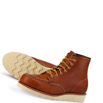 Bottes Red Wing 6-Inch Classiche Moc Heritage Corta in Legacy Cuir Femme Marron | FR133PJJ