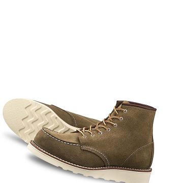 Bottes Red Wing 6-inch Classiche Moc Heritage Corta in Mohave Cuir Femme Vert Olive | FR132AHK