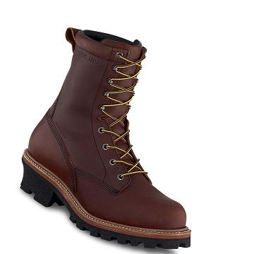 Bottes de Travail Red Wing LoggerMax 9-inch Imperméables, Soft Embout Logger Homme Cafe | FR90QMA